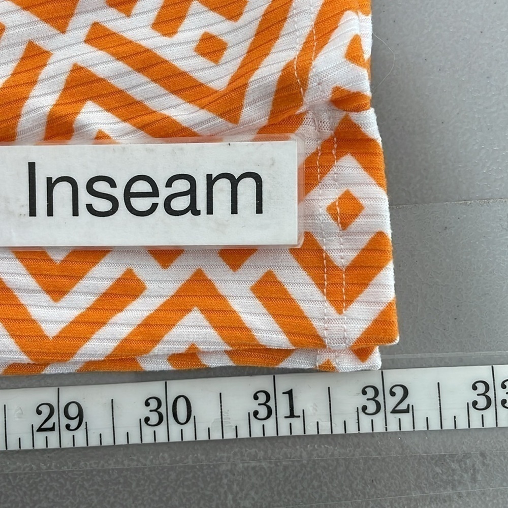 Ces Femme Pants Womens Medium Orange You Glad NWT Pattern Bootcut Geometric - Picture 11 of 11